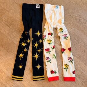 Kids mini Rodini Star and Floral Leggings Set NWOT 3-5t